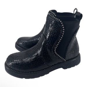 CAFÈNOIR Ankle Boots Snakeskin Studs Sparkle Women's Size EU 38 NEW